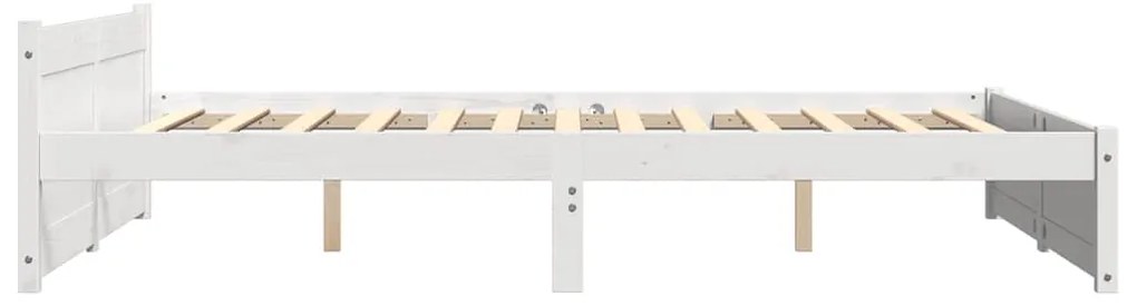Estrutura de cama 160x200 cm madeira maciça branco