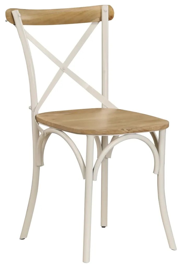 Cadeiras costas cruz 2 pcs mangueira maciça branco