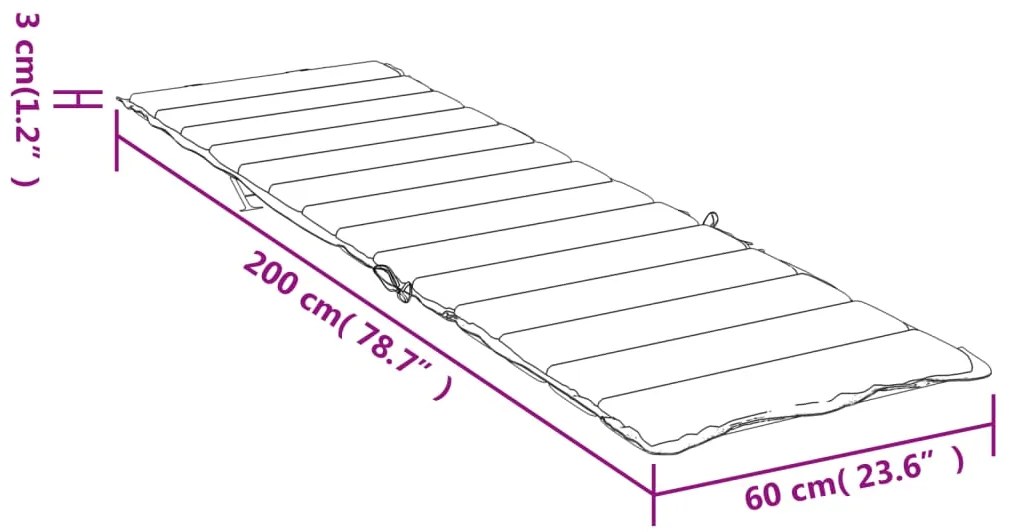 Almofadão p/ espreguiçadeira 200x60x3cm tecido oxford antracite