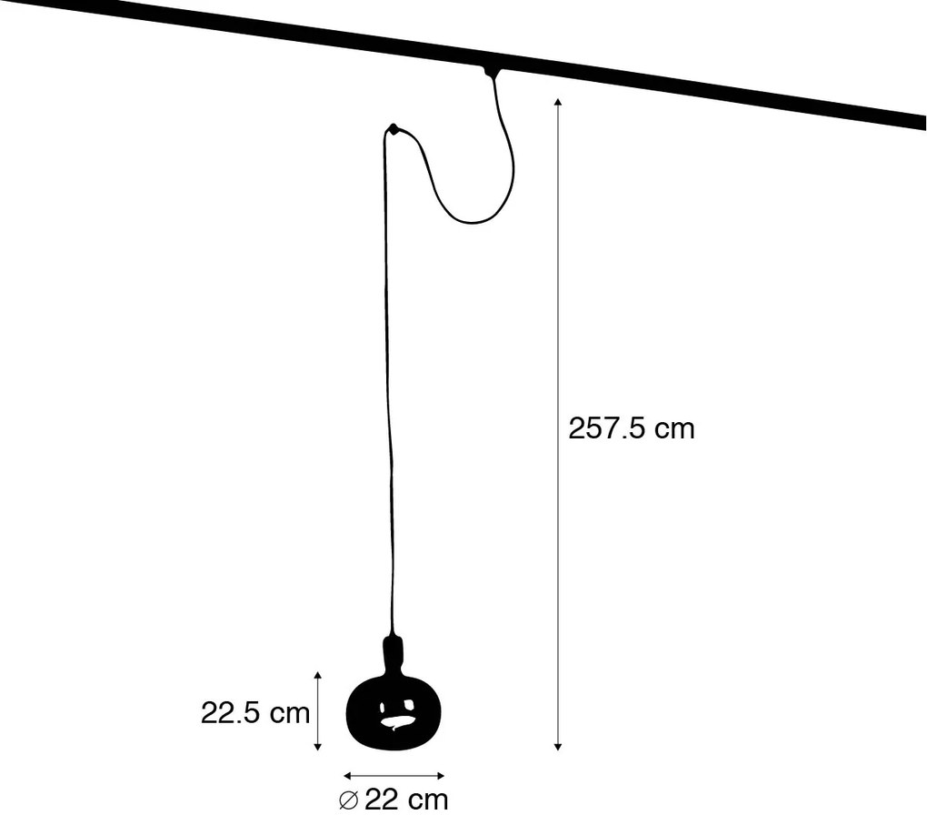 Candeeiro de suspensão com trilho negro incluído G220 LED - Cavalux Industrial