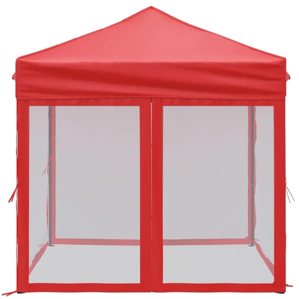 Tenda para festas dobrável com paredes laterais 2x2 m vermelho