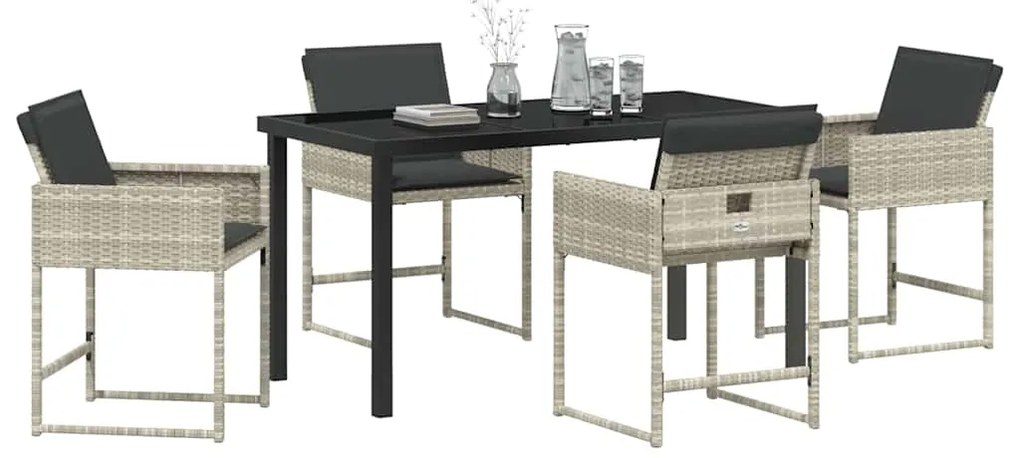 Conjunto de Jantar de Jardim com 5 peças da , Almofadas Cinza Claro, R