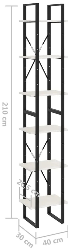 Estante alta 40x30x210 cm madeira de pinho maciça branco