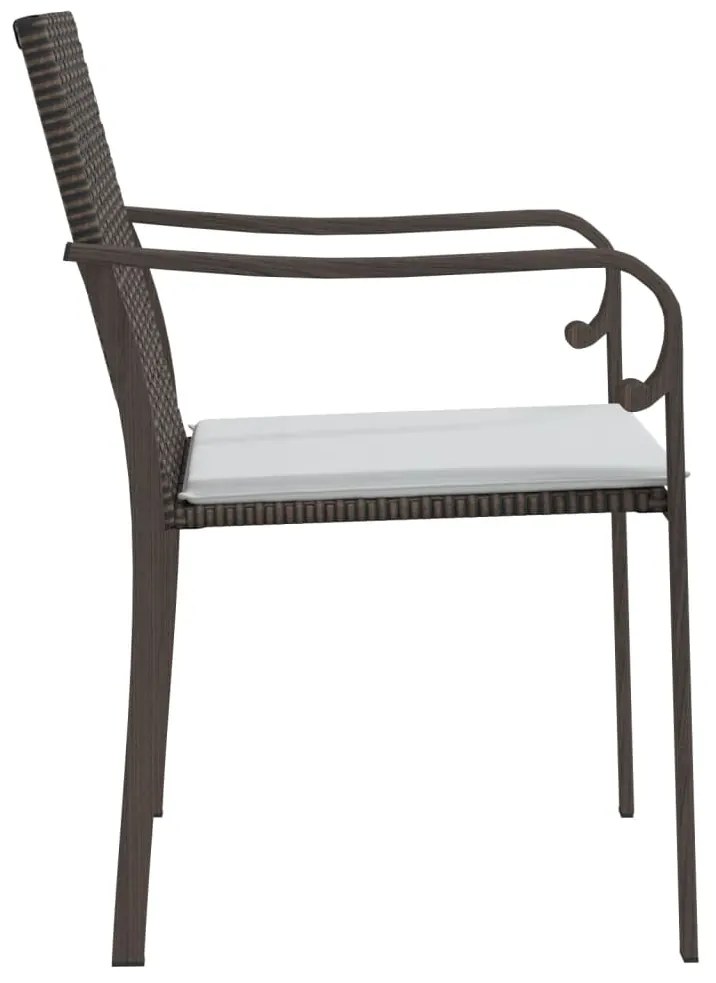 Cadeiras jardim c/ almofadões 2pcs 56x59x84 cm vime PE castanho