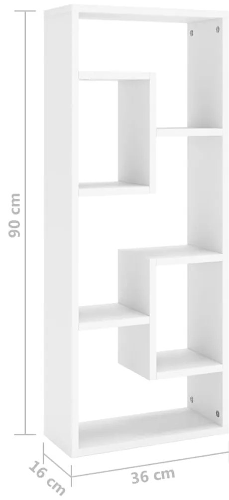 Estante de parede 36x16x90 cm derivados de madeira branco