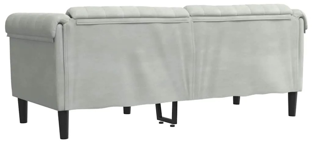 Sofá de 2 lugares veludo cinzento-claro