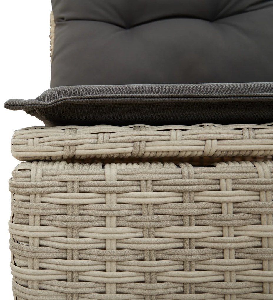 Conjunto de Sofá de Jardim de 7 Peças com Almofadas Cinzento-Claro Vim