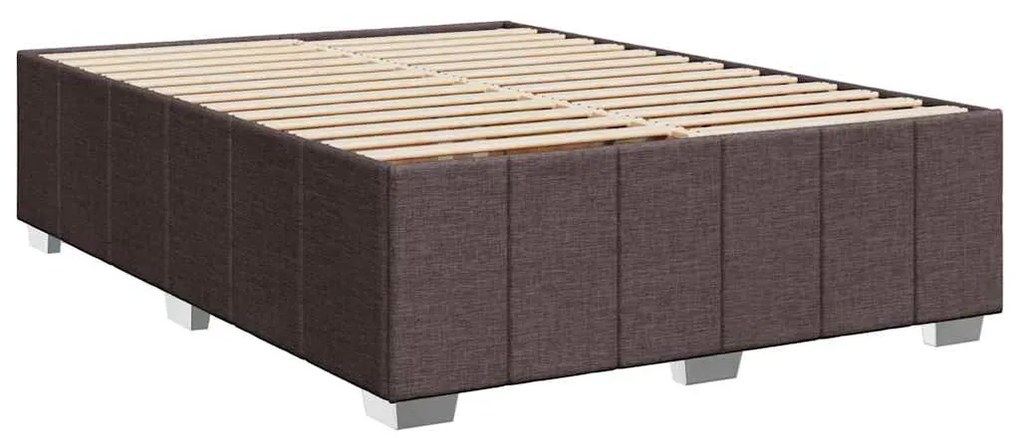 Cama com molas/colchão 140x190 cm tecido castanho-escuro