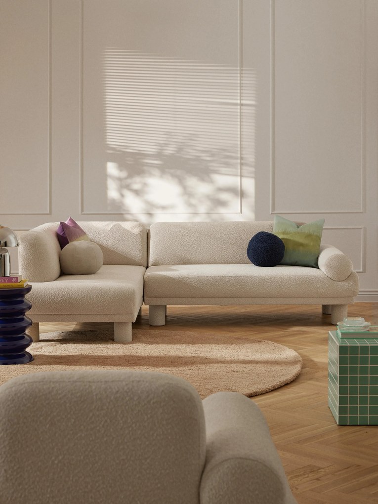Sofá de canto em bouclé Lilo