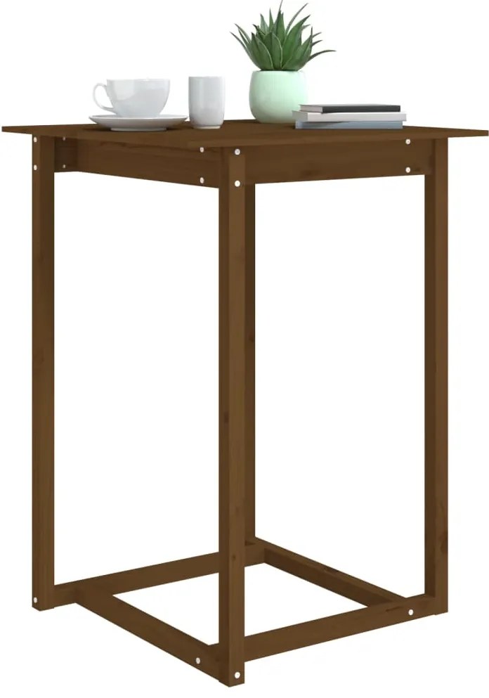 Mesa de bar 80x80x110 cm pinho maciço castanho mel