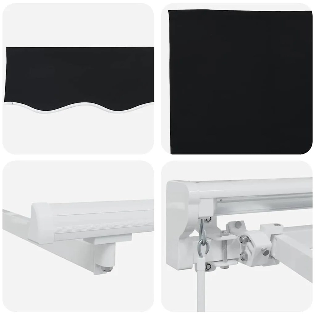 Toldo Retrátil Manual Preto 350x200 cm