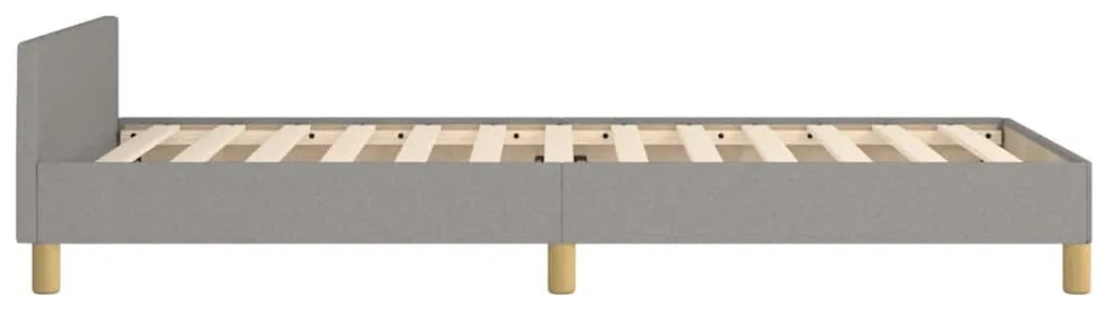 Estrutura de cama sem colchão 100x200 cm tecido cinzento-claro