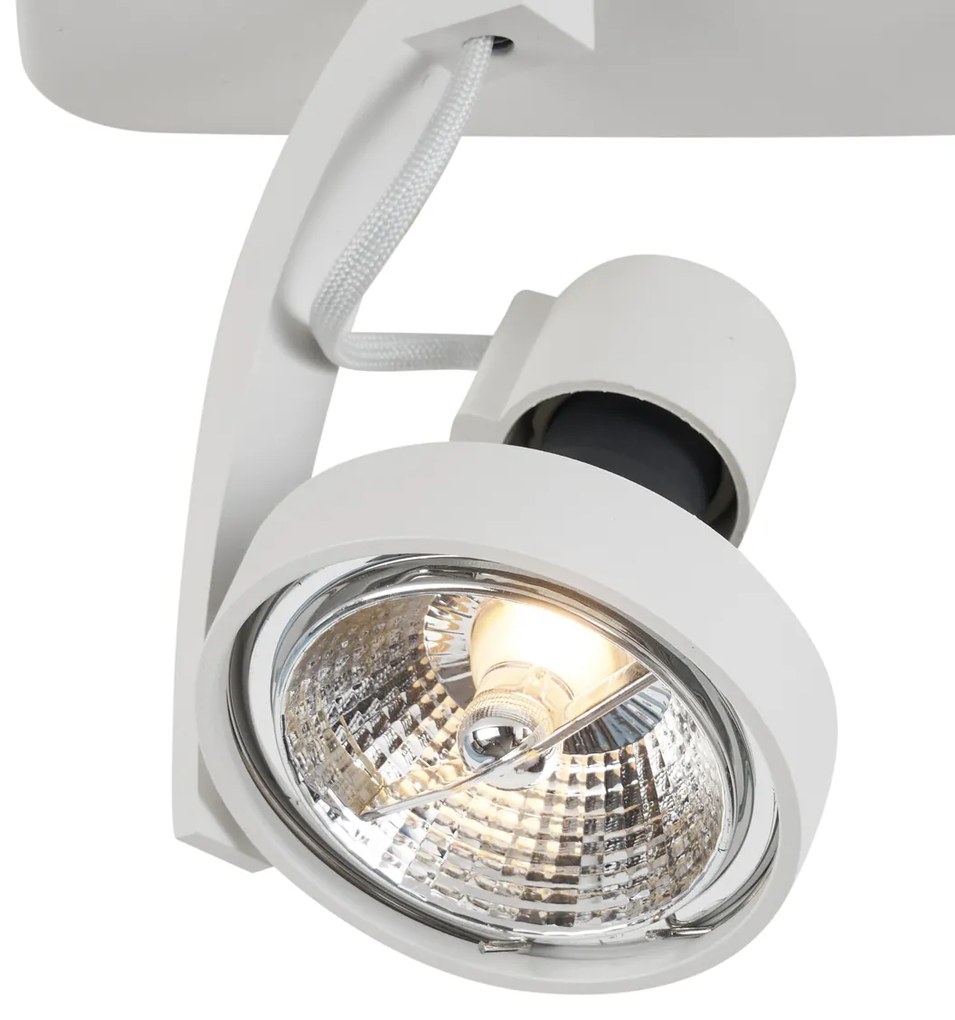 Foco de teto de design branco GU10 70mm 2-luzes ajustável - Vo Design