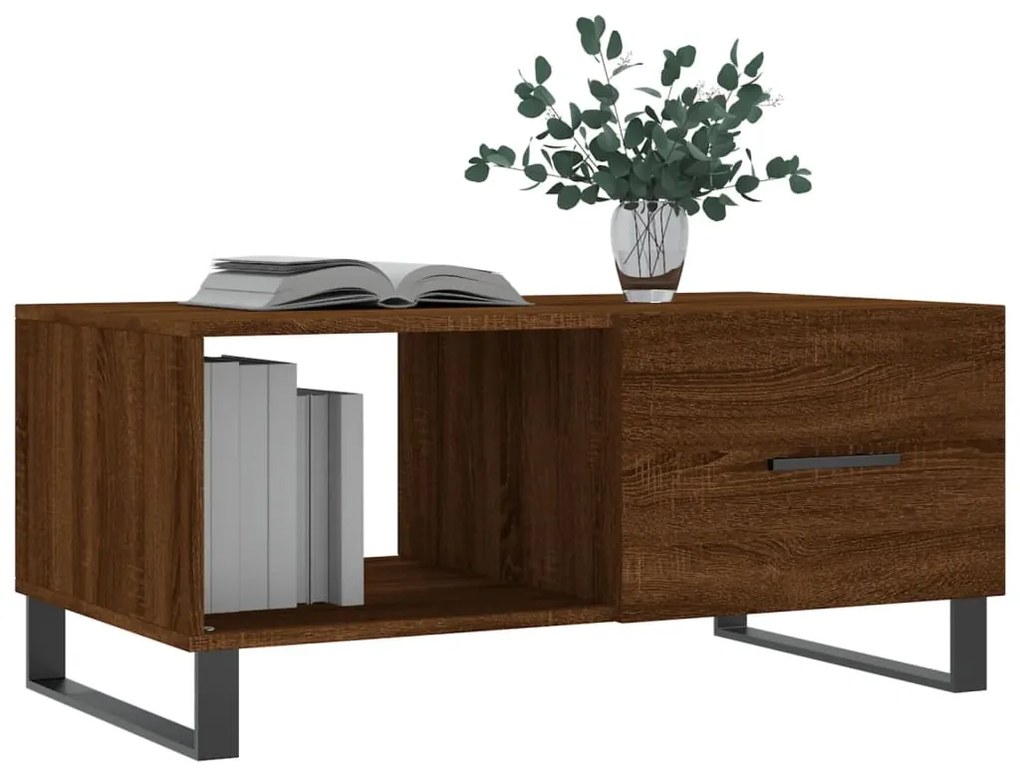 Mesa centro 90x50x40 cm derivados de madeira carvalho castanho