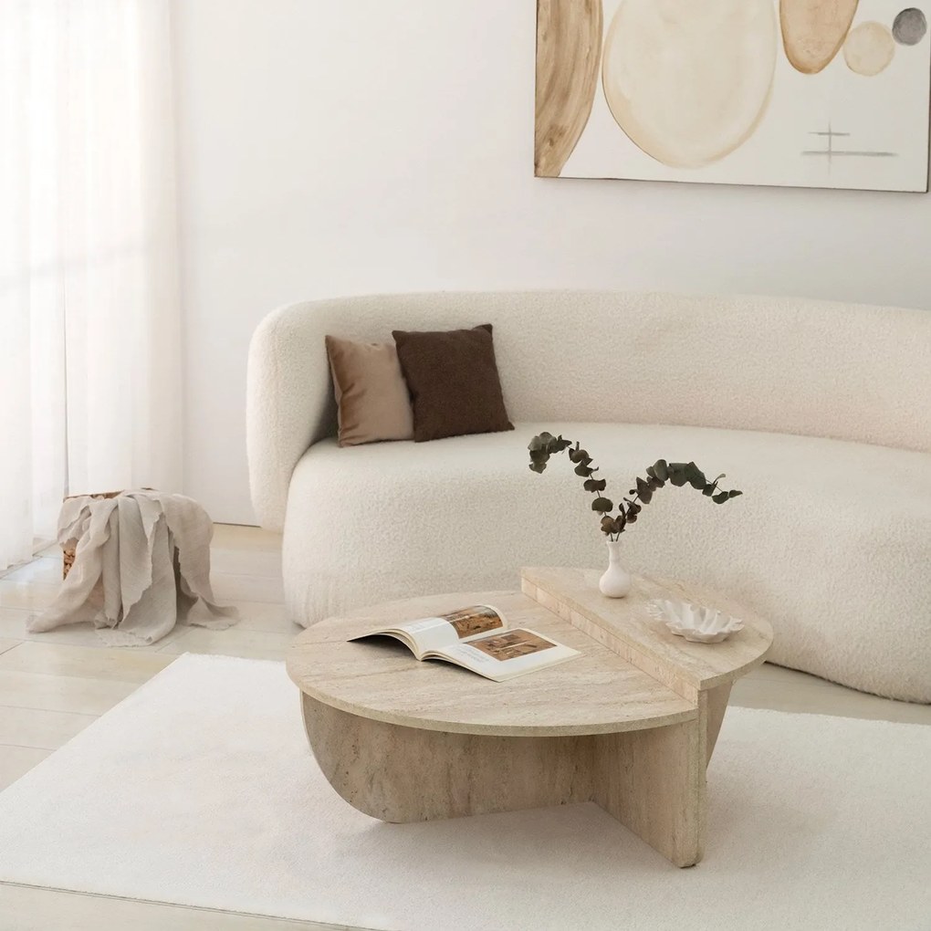 Mesa de Centro Podium – Travertino – Diâmetro 90 cm Altura 35 cm