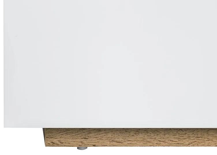 Móvel de TV com 2 gavetas e 1 porta em madeira clara e branco FARADA Beliani
