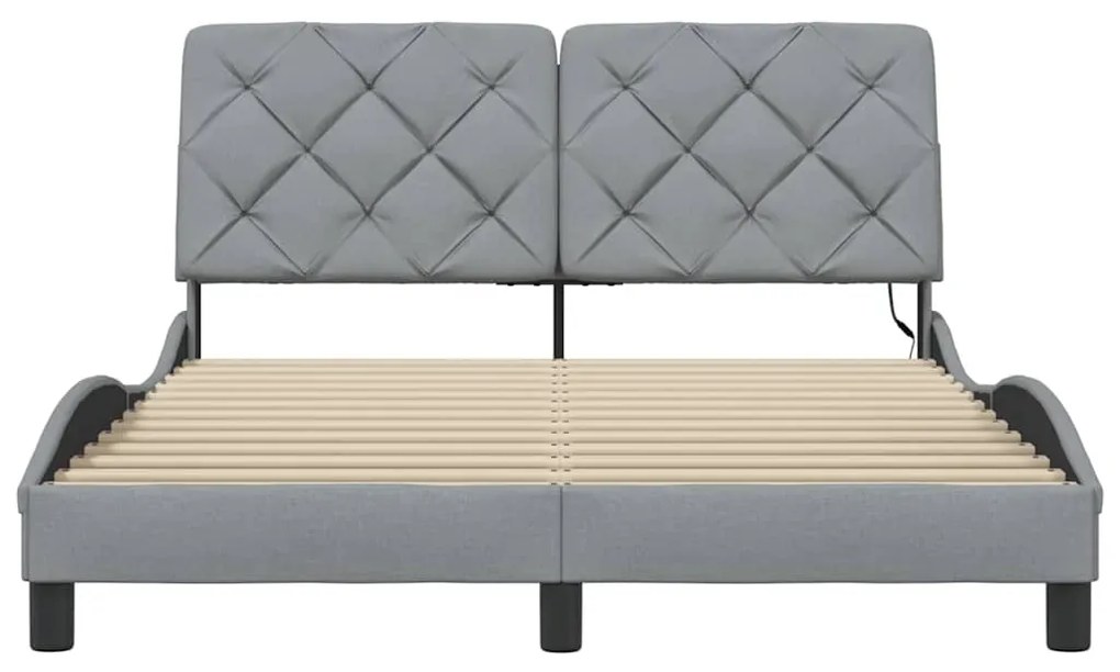Estrutura de cama com LED sem colchão 140x190 cm tecido