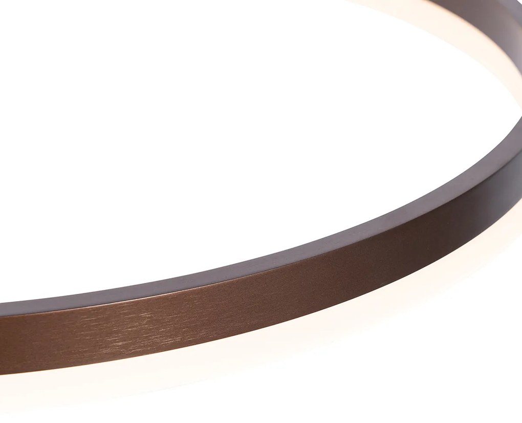 Candeeiro de suspensão bronze escuro 60 cm com LED regulável em 3 etapas - Anello Moderno