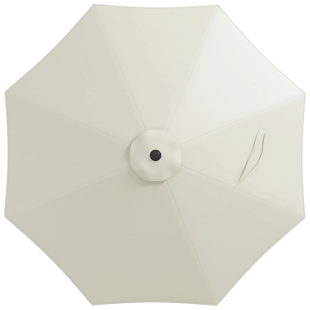 Toldo de Substituição para Chapéu de Sol de 3 m com Ventilação Superior para Exterior Jardim Pátio Piscina Creme
