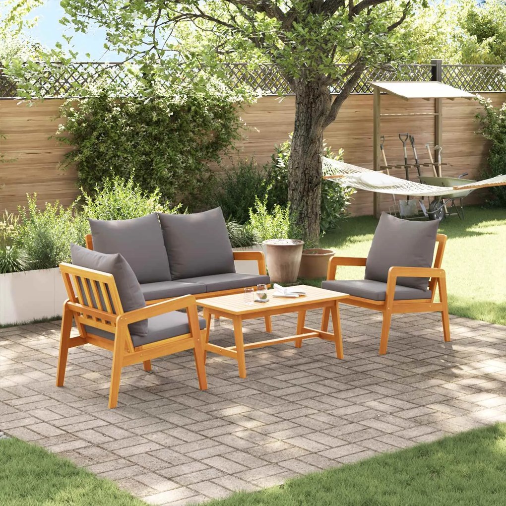 vidaXL Conjunto bistro 4 pcs Castanho Madeira Sólida de Acácia