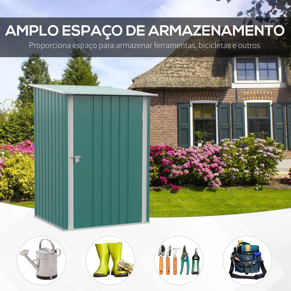 Outsunny Abrigo de Jardim 0,92 m² 100x103x160cm Abrigo Exterior de Aço