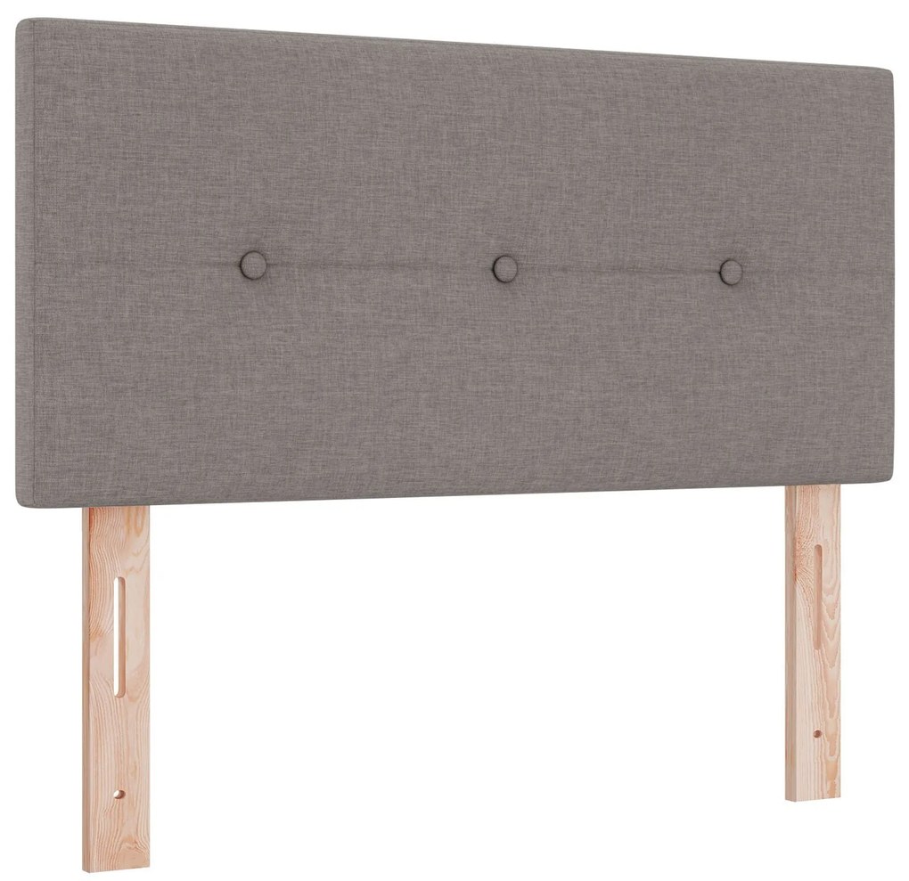 Cama Box com Colchão e Luz LED Taupe 120x190 cm Tecido