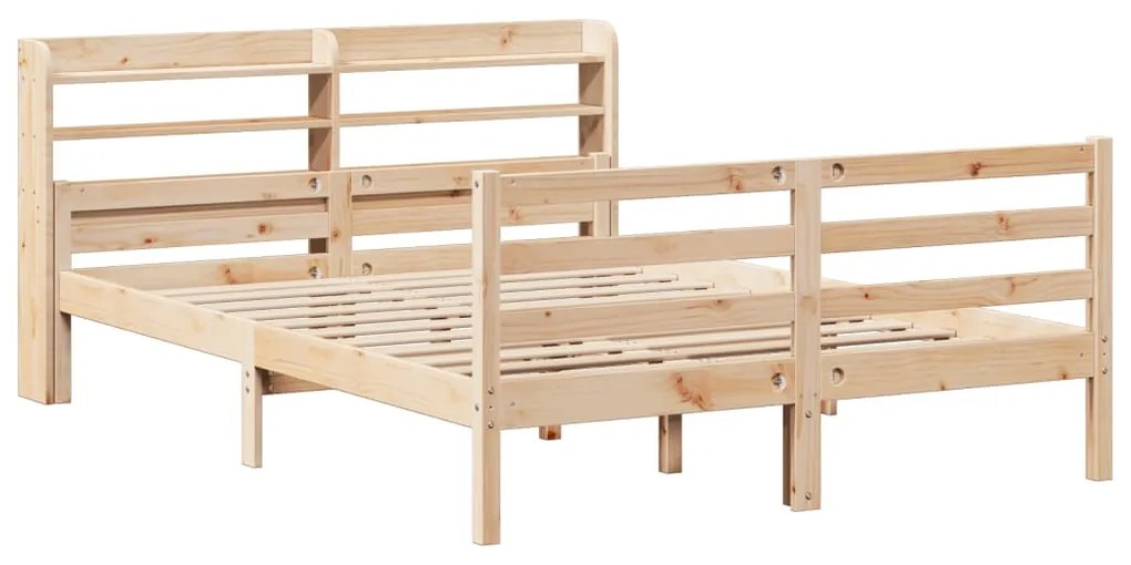 Estrutura de cama com cabeceira 140x200 cm pinho maciço