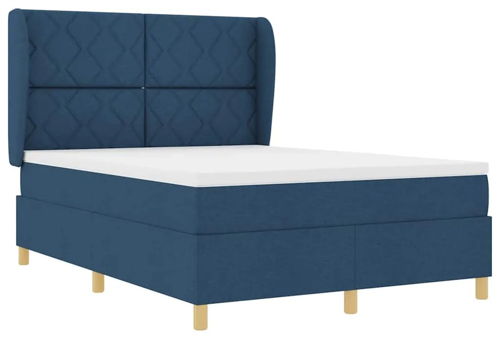 Cama Box com Colchão vidaXL - Azul - 140x200 cm - Tecido