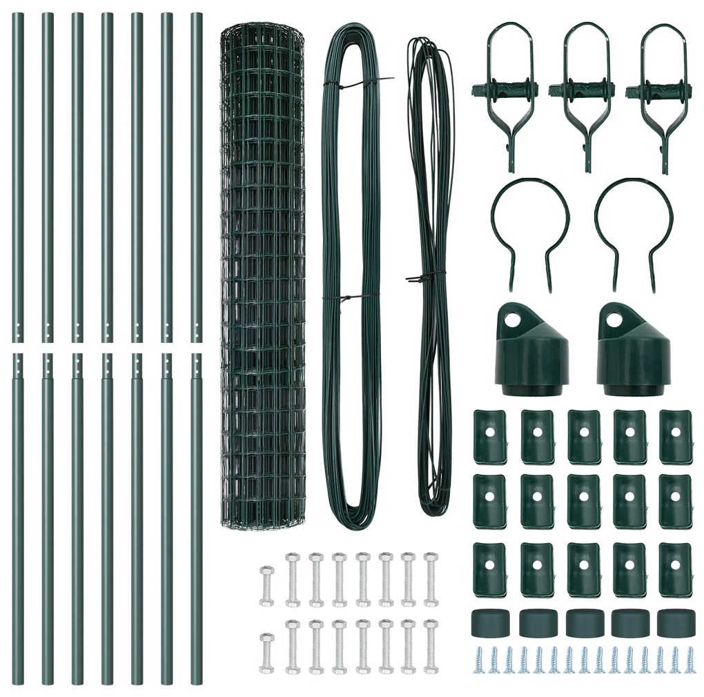 Cerca Euro Conjunto de 2 Verde Metal 10 x 1,5 m Durável