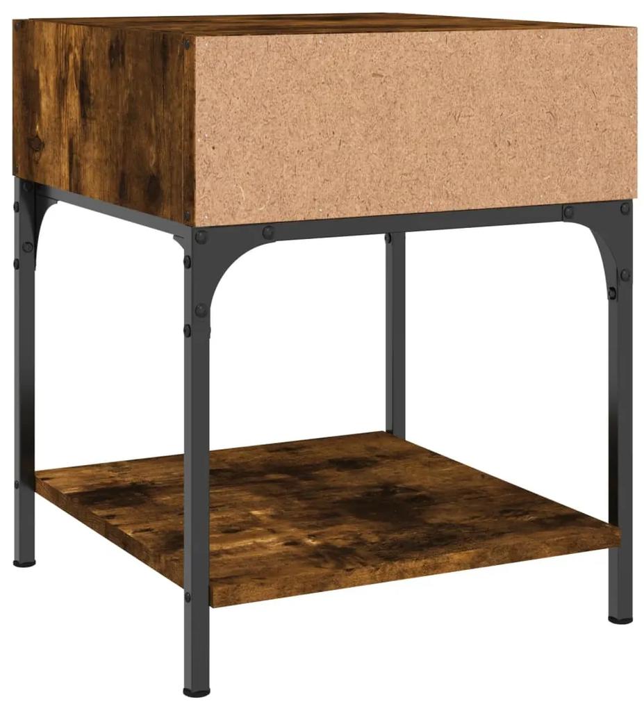 Mesa de cabeceira 40x41x50 cm derivados madeira carvalho fumado