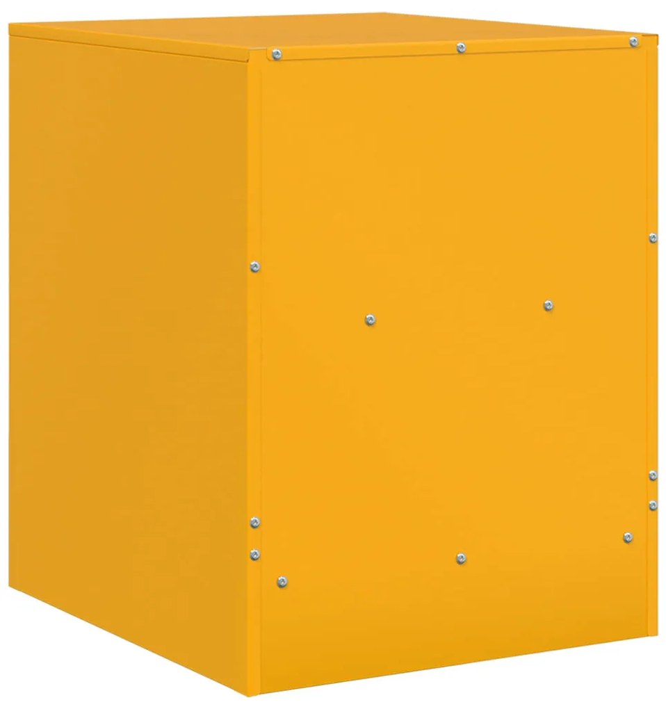 Mesas de cabeceira 2 pcs 34,5x39x44 cm aço amarelo mostarda
