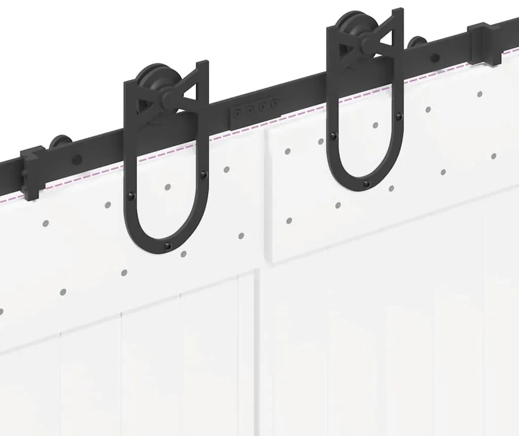 Kit de ferragens para porta deslizante 400 cm aço preto