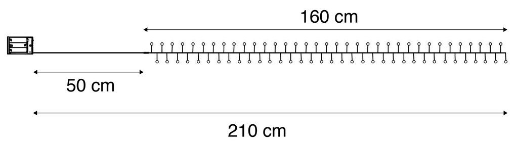 Cordão de luzes de Natal verde com 70 LEDs brancos 3,5m IP20 - Dasher