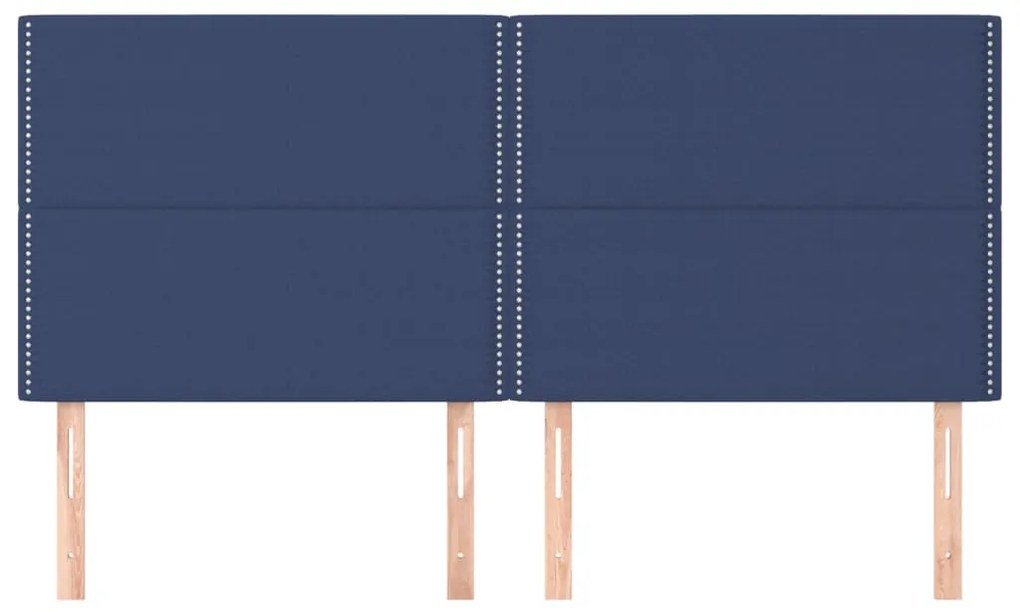 Cabeceira de cama 4 pcs tecido 80x5x78/88 cm azul
