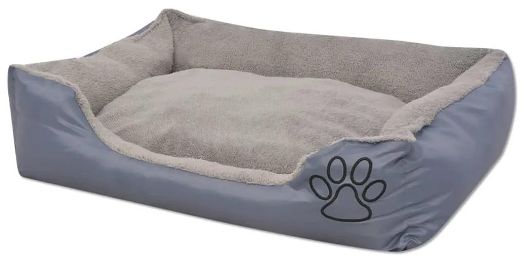 Cama para cães com almofada acolchoada tamanho XXL cinzento