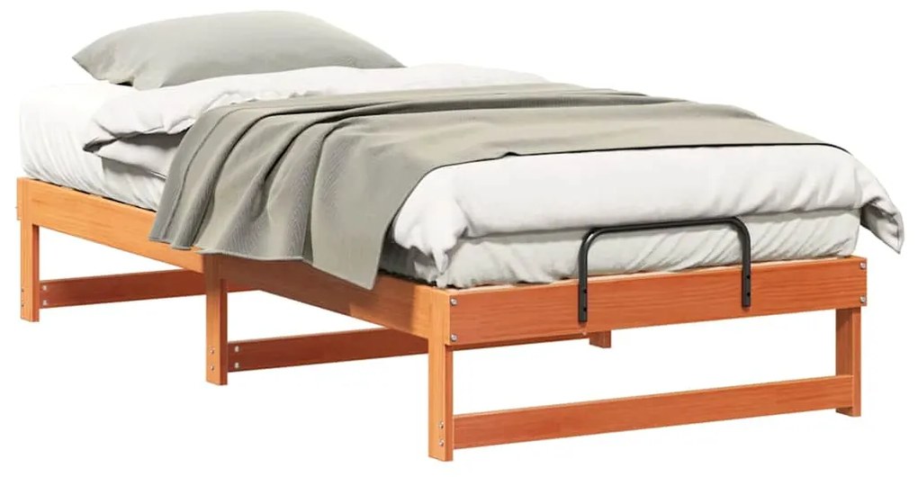 Estrutura de Cama com Alças Castanho 90 x 200 cm