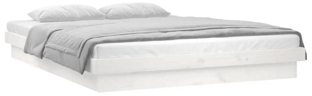 Estrutura cama king size c/ luzes LED 150x200cm madeira maciça