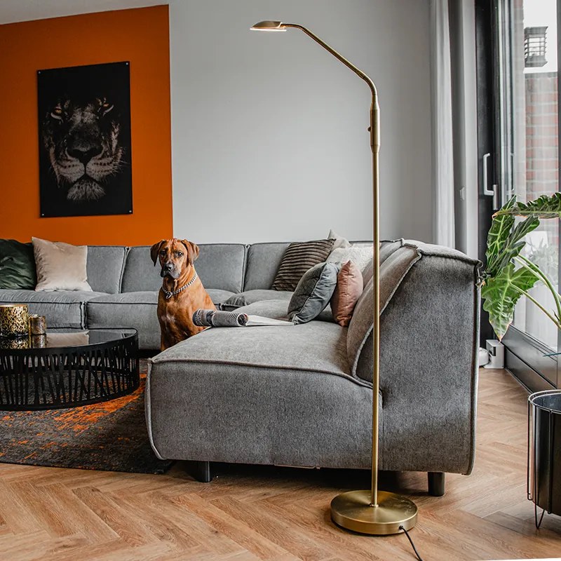 Candeeiro de Pé Moderno em Bronze Incl. LED - Eva