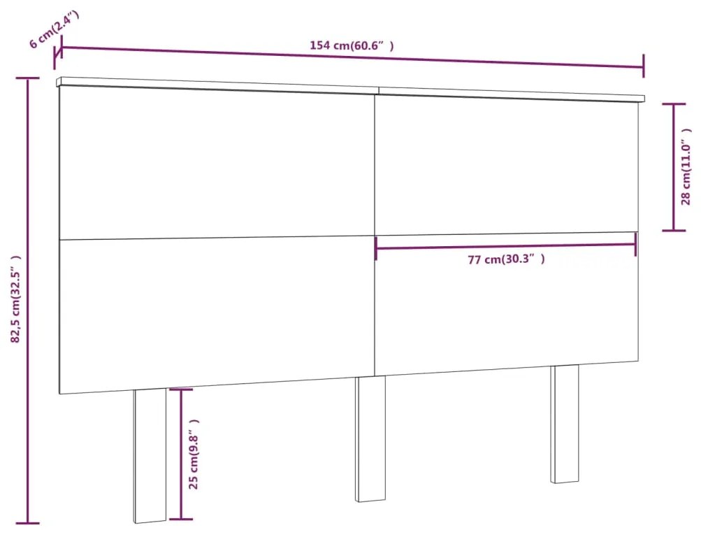 Cabeceira de cama 154x6x82,5 cm pinho maciço branco