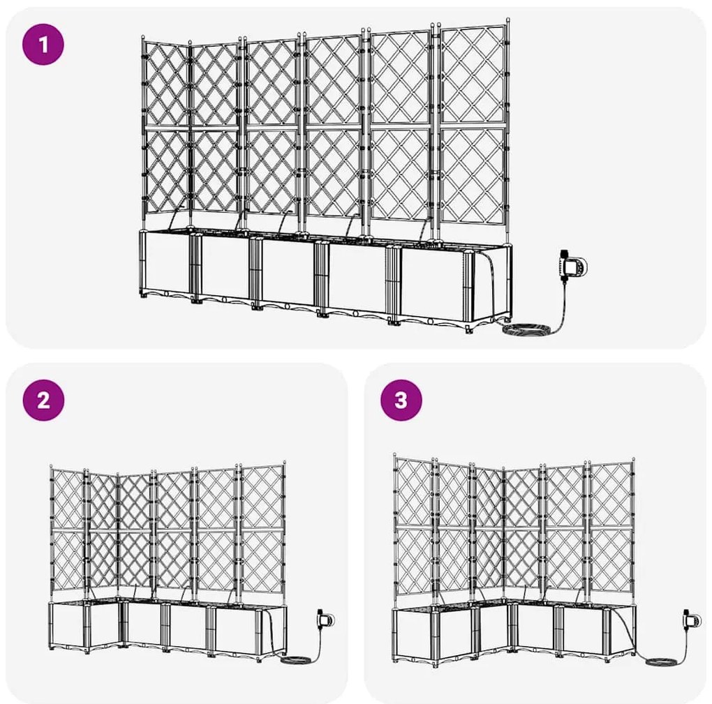 Jardineiras de Jardim 1 pc Castanho 120 x 120 x 142 cm Plástico