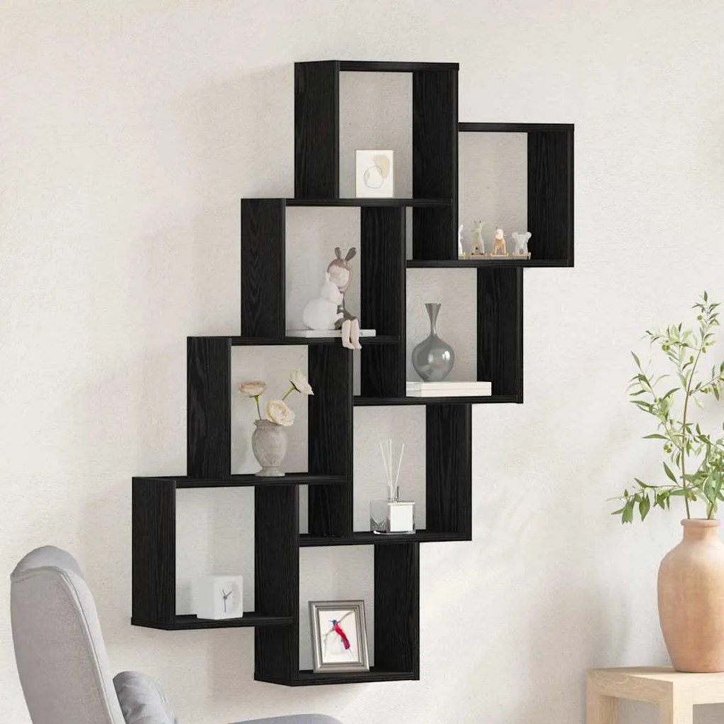 Armário de Parede vidaXL Carvalho Preto 90x15x119,5 cm Madeira de Enge