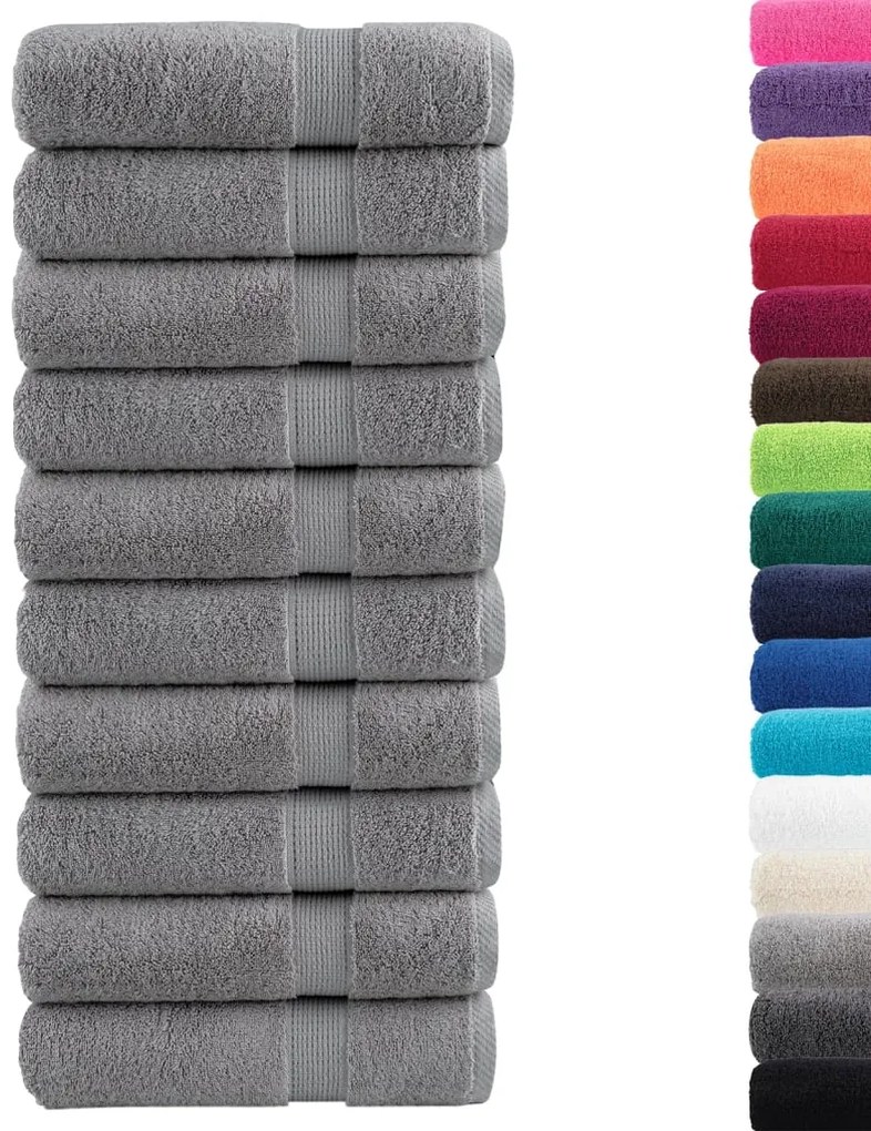 Toalhas de mãos premium SOLUND 10pcs 50x100cm 600 gsm cinzento