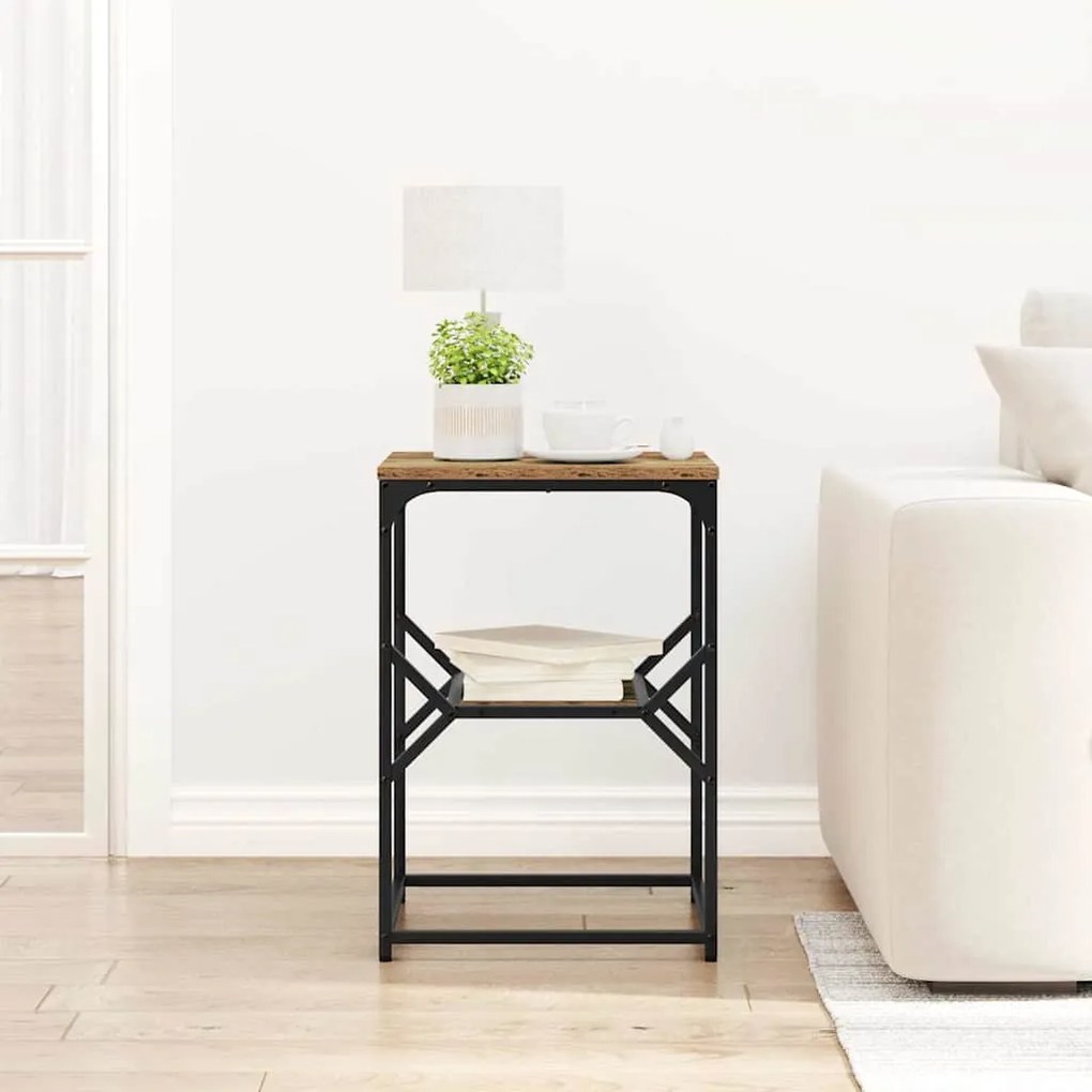 Mesa Lateral vidaXL Madeira Velha 41x40x60 cm Madeira Reforçada