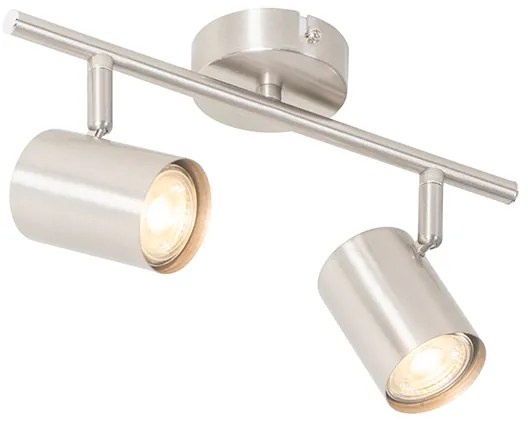 Candeeiro de Teto Moderno Aço 2 Luzes Ajustáveis - Jeana