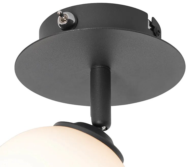 Projetores modernos pretos com vidro opalino e interruptor - Atenas