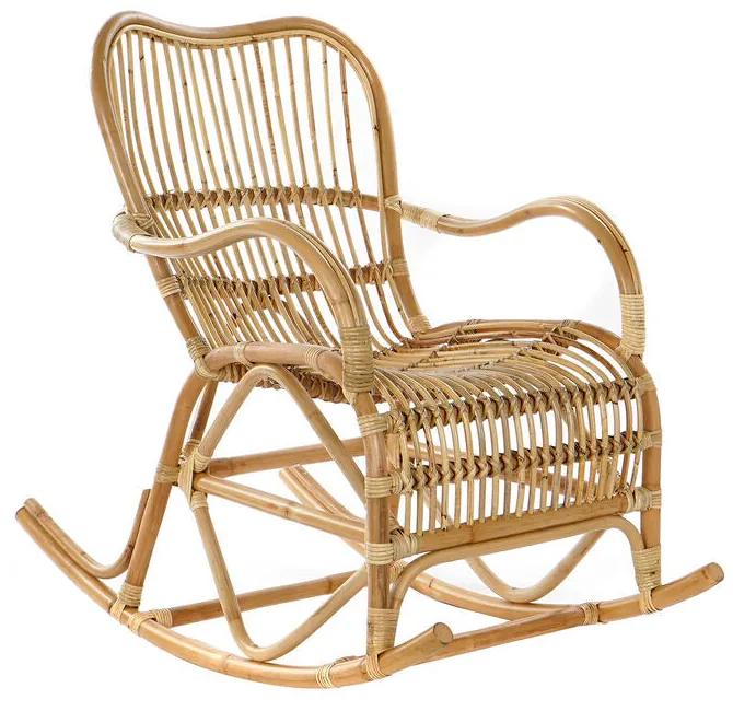 Cadeira de baloiço DKD Home Decor Castanho Rotim Fibra (62 x 94 x 93 cm)