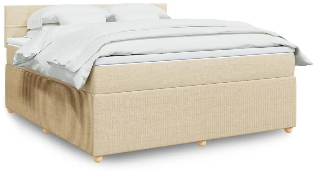 Cama com molas/colchão 180x200 cm tecido cor creme