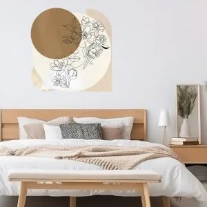 Autocolante de parede para quarto - Mulher com flores