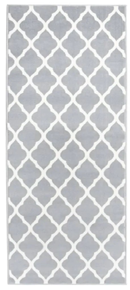 vidaXL Passadeira 100x300 cm polipropileno cinzento e branco