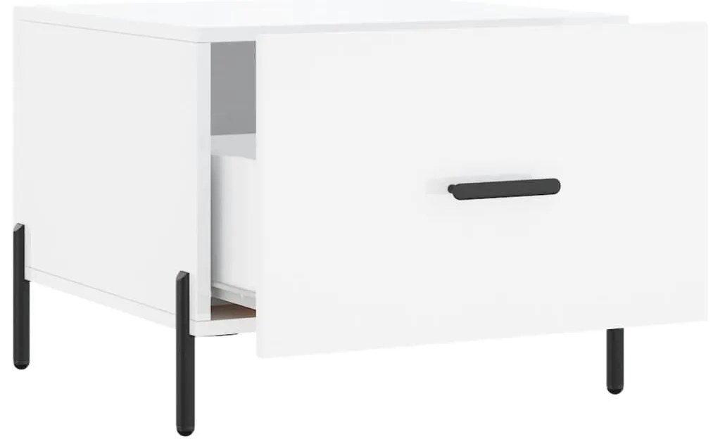 Mesas de centro 2 pcs 50x50x40 cm branco brilhante